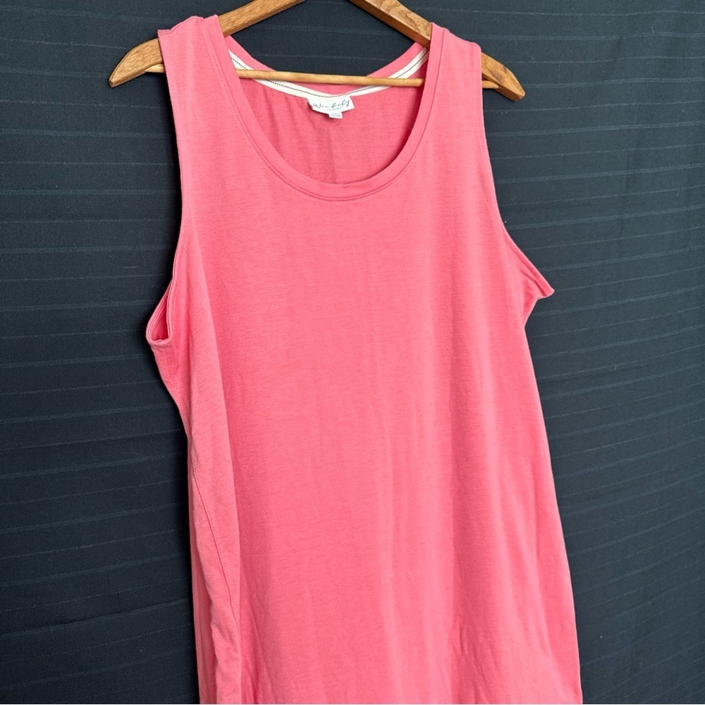 Wonderly Studio Coral Pink Sleeveless Night Gown Pajama Polyester Stretch Sz. XL - Picture 3 of 9